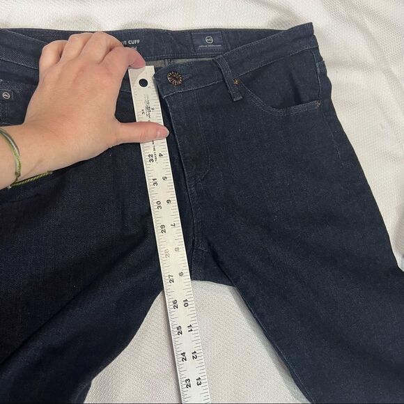 AG Adriano Goldschmied The Stevie Cuff Dark Wash‎ Slim Straight Cuffed Jeans - Picture 4 of 8